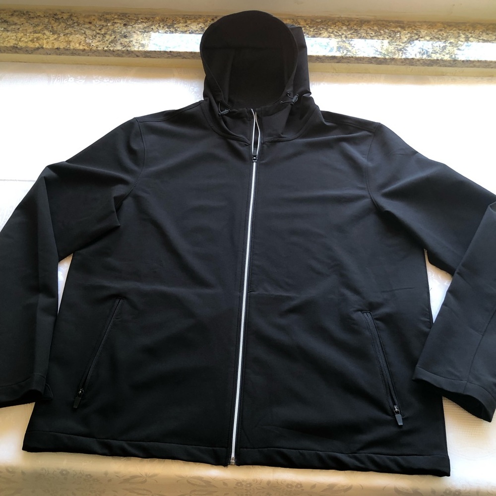 32 Degrees Cool Black Hooded Zip-Up Performance Jacket Sweatshirt Men’s Size XL
